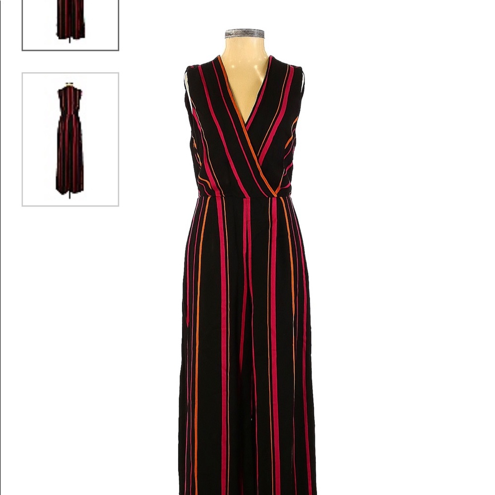 Diane von Furstenberg black striped jumpsuit size 4
